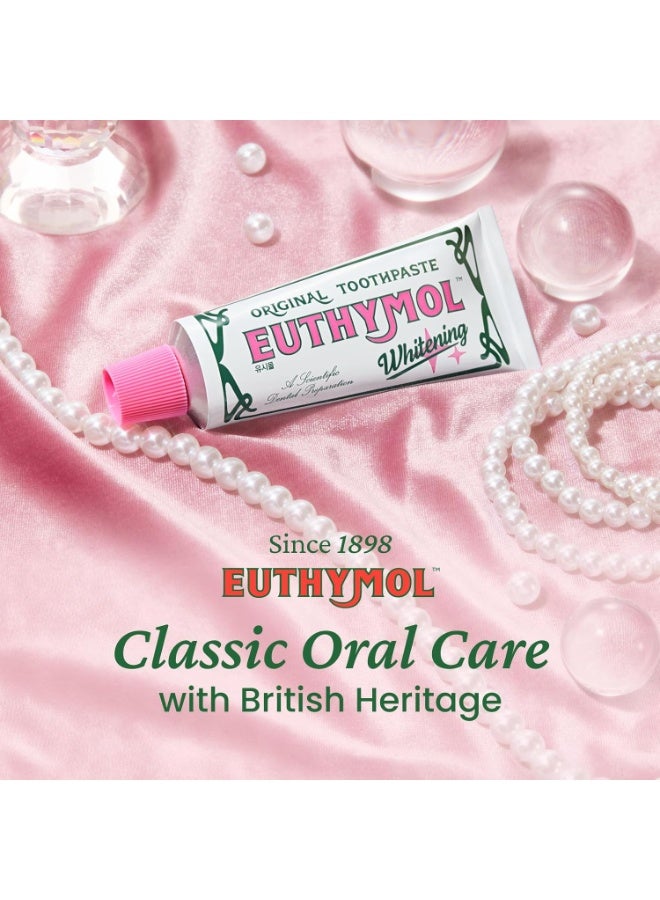 EUTHYMOL Whitening Toothpaste (3.7fl oz) - Stain Removal in 2 Weeks, Long-Lasting Freshness for Sensitive Gum & Teeth. Bad Breath, Cavity Prevention. Recyclable Aluminum Tube - Image 2
