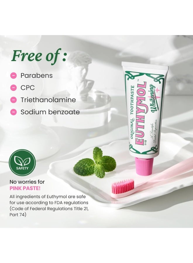 EUTHYMOL Whitening Toothpaste (3.7fl oz) - Stain Removal in 2 Weeks, Long-Lasting Freshness for Sensitive Gum & Teeth. Bad Breath, Cavity Prevention. Recyclable Aluminum Tube - Image 5