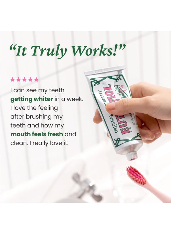 EUTHYMOL Whitening Toothpaste (3.7fl oz) - Stain Removal in 2 Weeks, Long-Lasting Freshness for Sensitive Gum & Teeth. Bad Breath, Cavity Prevention. Recyclable Aluminum Tube - Image 4