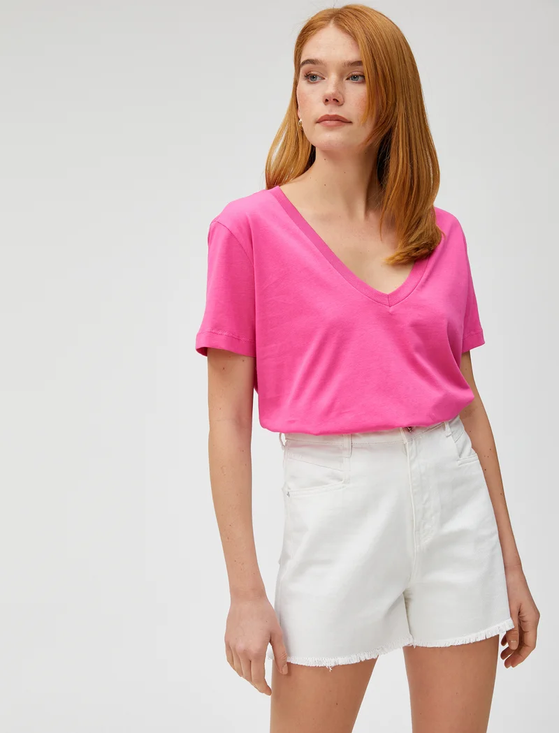كوتون Koton | Solid Short Sleeves Casual T-Shirt