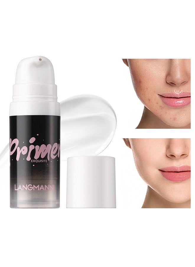 LANGMANNI Primer-Controls oil, fills pores, Blemish Makeup Primer Oil Free Clear for Moisturizing and Locking Foundation Long Lasting Perfect Makeup Base 10ml - Image 1
