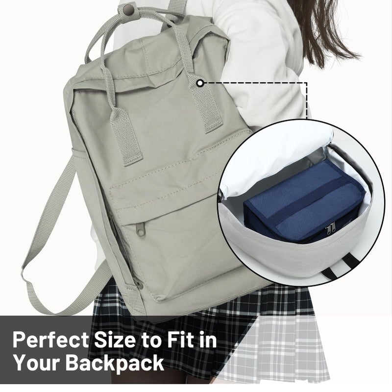 MIER Small Lunch Bag for Kids & Adults Compact Insulated Lunch Box Portable Thermal Mini Cooler for Work School Travel, Navy Blue - Image 4