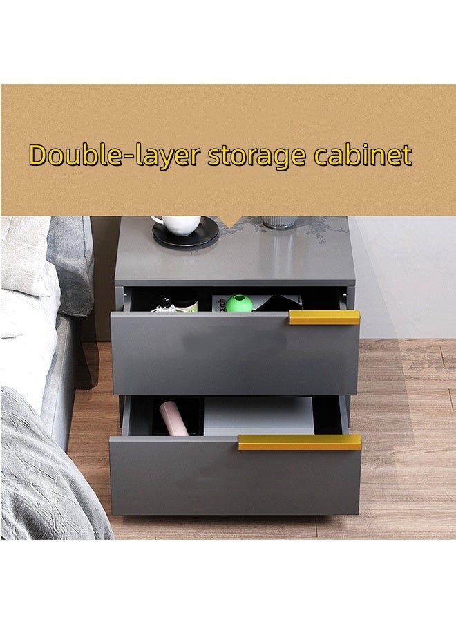 JCB CHIC طاولة جانبية متعددة الوظائف مع درجين، طاولة جانبية مولدن، خزانة تخزين بإطار خشبي، طاولة جانبية كبيرة السعة، حامل تخزين موفر للمساحة لغرفة النوم وغرفة المعيشة - Image 5