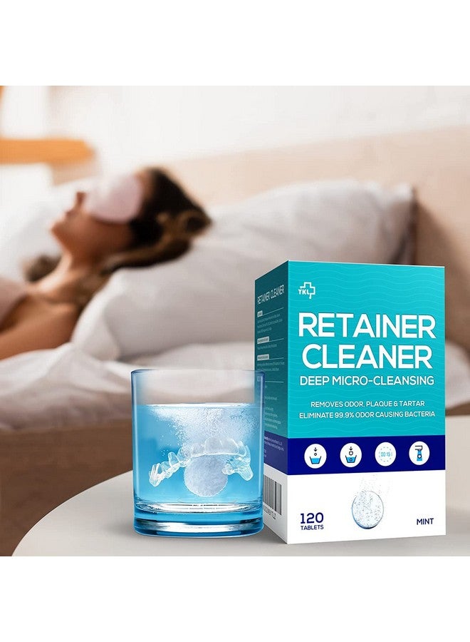 YKL Retainer & Denture Cleaner Tablets 120 Pcs (4 Months Supply) - Retainer Cleaner Tablets for Invisalign,Retainers, Dentures, Night & Mouth Guard,Removes Stains & Plaque, Mint Flavor - Image 2