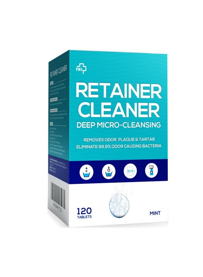 YKL Retainer & Denture Cleaner Tablets 120 Pcs (4 Months Supply) - Retainer Cleaner Tablets for Invisalign,Retainers, Dentures, Night & Mouth Guard,Removes Stains & Plaque, Mint Flavor - Image 1