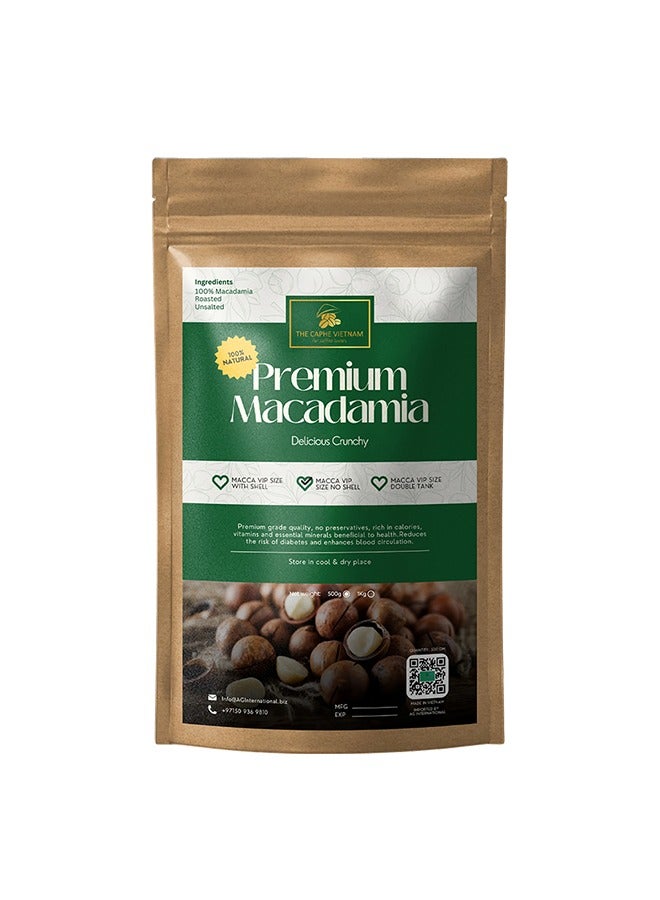 The Caphe Vietnam Premium Macadamia Nuts - 1 KG | VIP Size Without Shell | Unsalted & Roasted | Premium Vietnamese Macadamia Nuts - Image 1