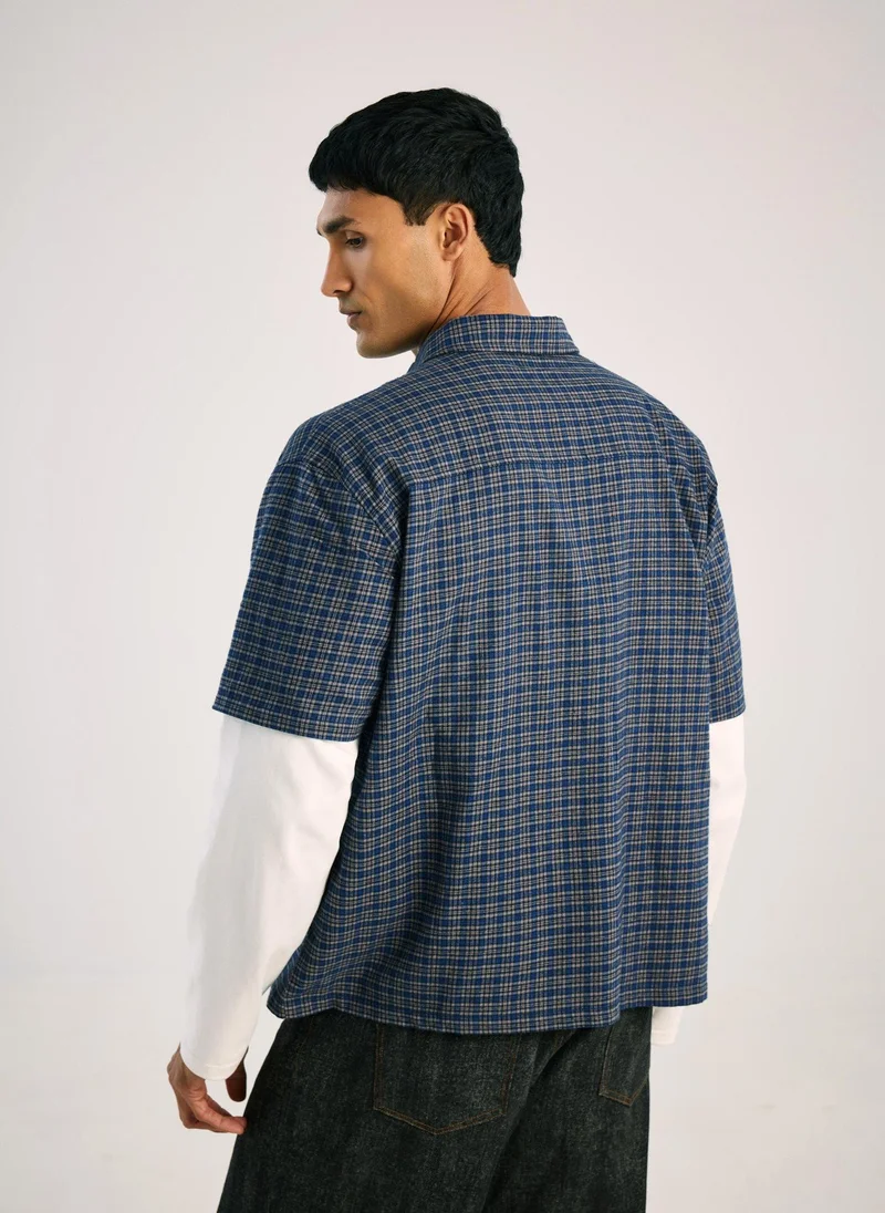 RÓLO Short Sleeve Button-Up Shirt - Navy