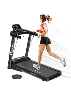 PowerMax Fitness TDM-99 (4HP Peak) Motorized Multifunction Foldable Treadmill for Home Use with Twister and Resistance Rope, Manual Incline Exercise Machine, Preset Workout Programs, User 110kg, AUX  - Image 1