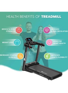 PowerMax Fitness TDM-99 (4HP Peak) Motorized Multifunction Foldable Treadmill for Home Use with Twister and Resistance Rope, Manual Incline Exercise Machine, Preset Workout Programs, User 110kg, AUX  - Image 5