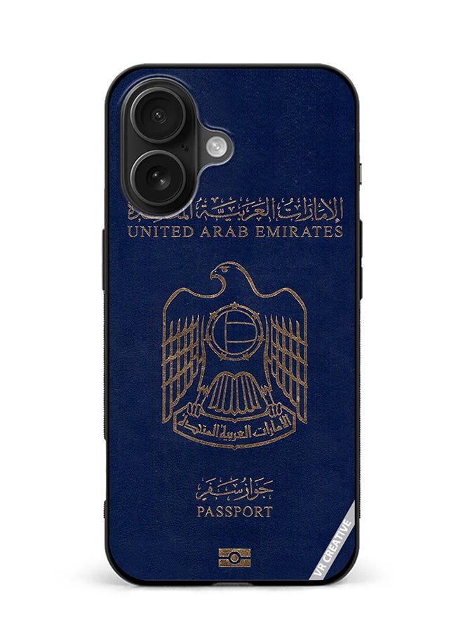 VR CREATIVE Protective Case Cover For Apple iPhone 16 Uae Passport Design Multicolour