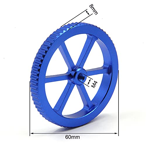 Befenybay 4PCS Aluminum Blue Hand Twist Leveling Nut Diameter 60mm, 4PCS Hot Bed Spring, 4PCS M4X40mm Screws for Creality 3D Printer CR-10 Ender-3 (60mm-Aluminum Blue) - Image 3