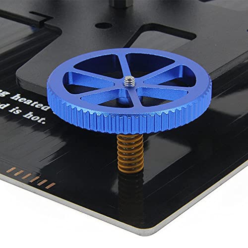 Befenybay 4PCS Aluminum Blue Hand Twist Leveling Nut Diameter 60mm, 4PCS Hot Bed Spring, 4PCS M4X40mm Screws for Creality 3D Printer CR-10 Ender-3 (60mm-Aluminum Blue) - Image 2