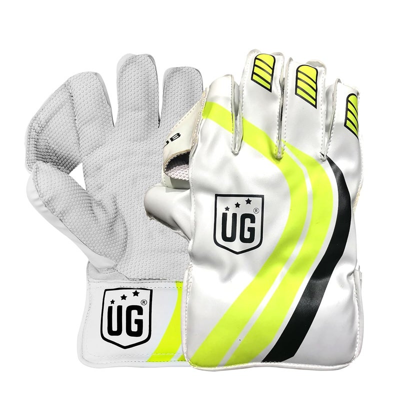 ULTIMATE GOAL UG Sports | Cricket Leather Wicketkeepers Gloves Pair for Men| Advanced Protection and Enhanced Grip | Durable Construction, High-Density Finger Protection, Ergonomic Design (Club, Green, Youth) - Image 1