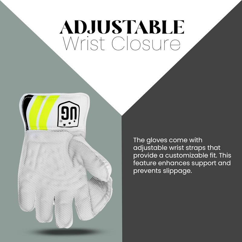 ULTIMATE GOAL UG Sports | Cricket Leather Wicketkeepers Gloves Pair for Men| Advanced Protection and Enhanced Grip | Durable Construction, High-Density Finger Protection, Ergonomic Design (Club, Green, Youth) - Image 5