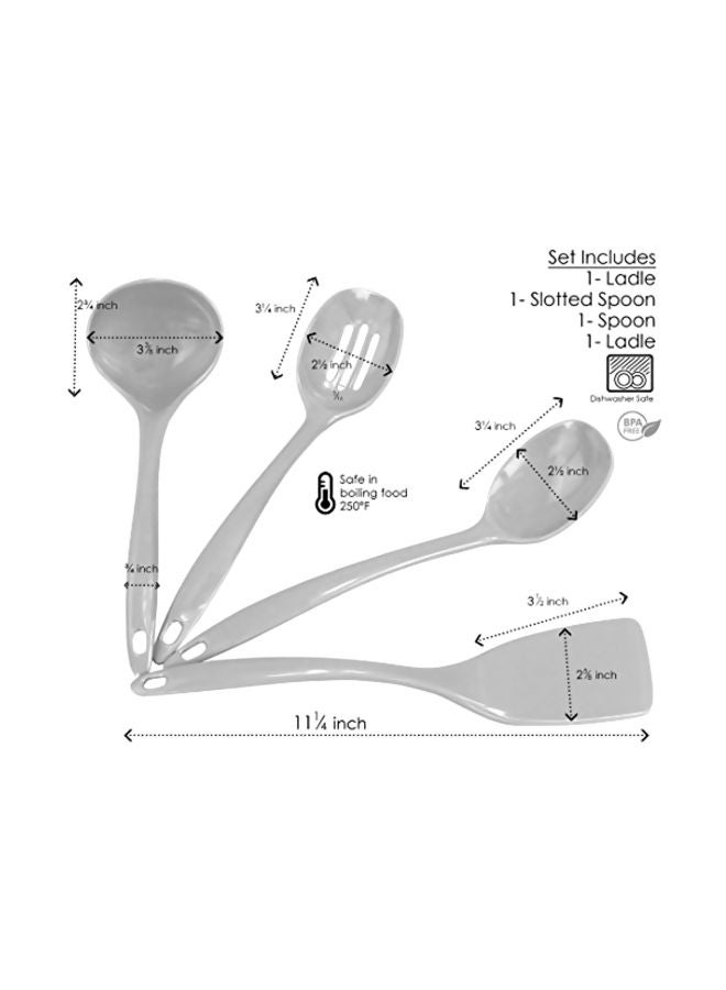 Reston Lloyd 100% Melamine Kitchen Utensil Set, Non Scratching Ladle, Spoon, Slotted Spoon & Spatula, Easy To Hold, Set of 4, Red - Image 2