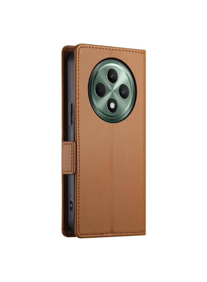 erorex Case For OPPO Reno12 F 4G / 5G / F27 India Side Buckle Magnetic Frosted Leather Phone Case - Image 3