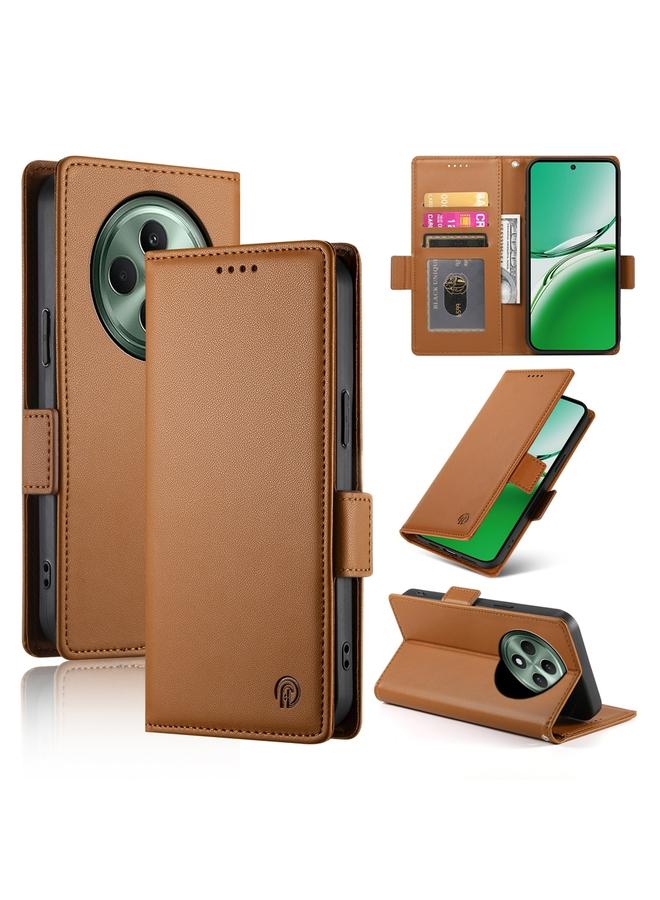 erorex Case For OPPO Reno12 F 4G / 5G / F27 India Side Buckle Magnetic Frosted Leather Phone Case - Image 1