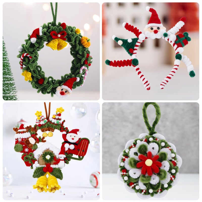 Caydo 100 Pieces Moss Green Pipe Cleaners Craft Supplies Flexible Chenille Stems for DIY Crafts Project and St. Patrick's Day Decoration, 6 mm x 12 Inch - Image 5