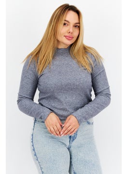 BB Dakota by Steve Madden Women Ruffle Collar Heather Sweater, Heather Grey  - Image 1