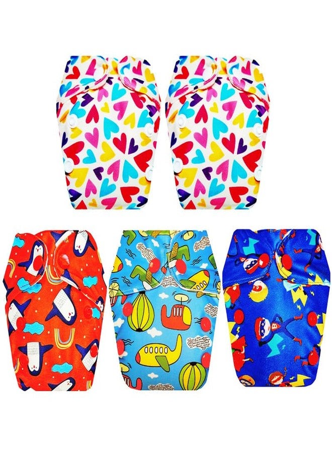 Dumbledo Premium Newborn Cloth Diaper with Integrated Soaker (Pack of 5) | Hypoallergenic | Leakproof | Quick Dry | Designed by Moms | 0 - 4 Months | Unisex Baby - Image 1
