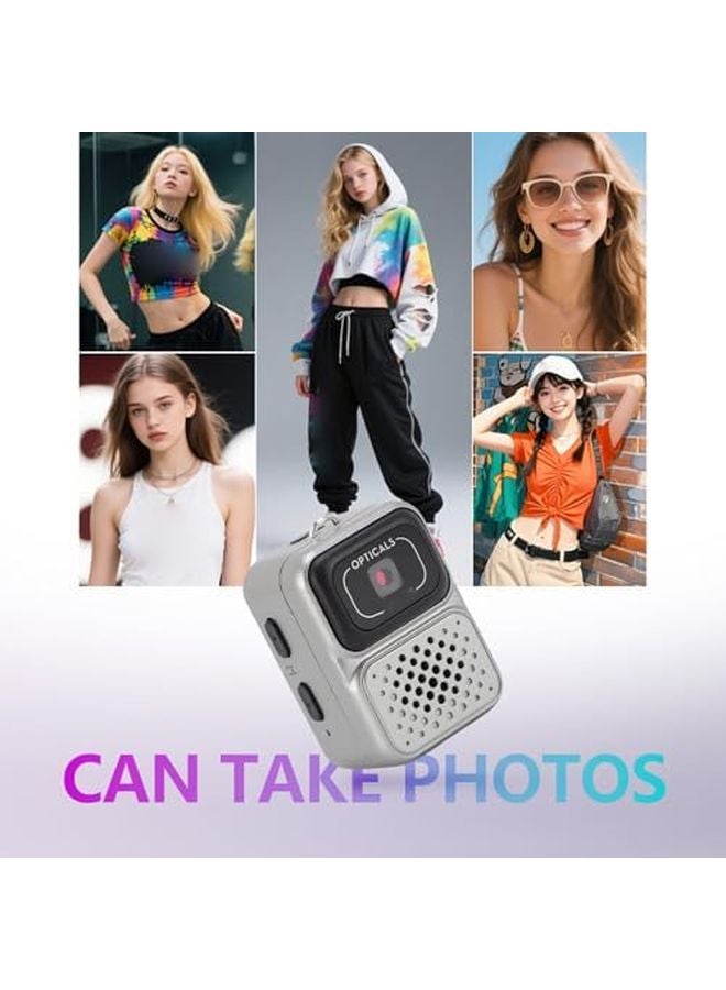 Vintage Digital Camera 1080P Mini Camcorder Compact Anti Loss Easy Use For Family Travel Grey - Image 5