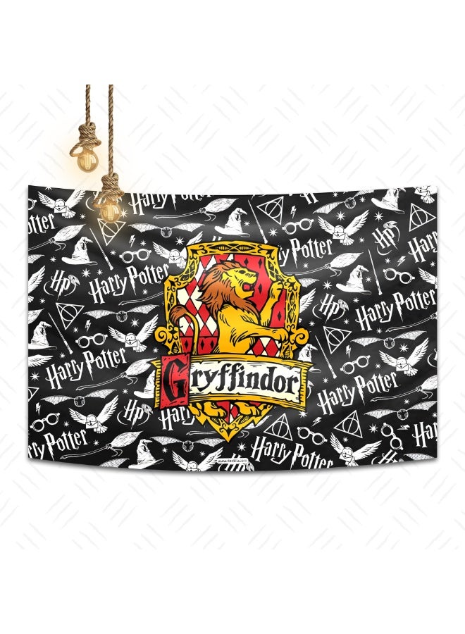 ديزليا سجادة حائط بتصميم هوجورتس - جريفندور - مقاس 150 × 100 سم - مع 4 خطافات لاصقة لسهولة التعليق - TAB/02 - Image 1