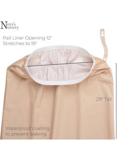 Nora's Nursery Nora's Nursery Pail Liner for Cloth Diapers - Reusable and Washable - Fits all Standard Diaper Pails - Waterproof Pail Liner with Strap for Diaper Pails, Laundry & Kitchen Garbage Cans  - Image 2