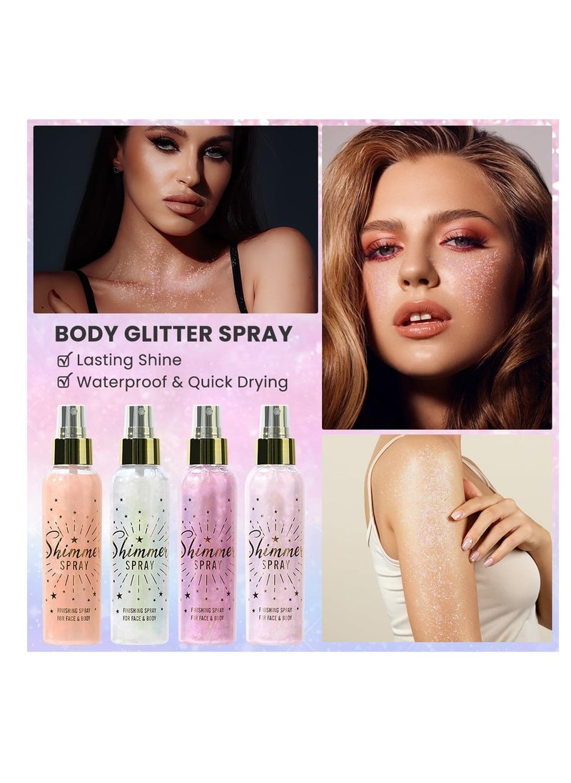 ZENTANMEI Glitter Spray for Hair and Body, Glitter Body Spray, Glitter Spray for Clothes, Quick-Drying Waterproofing Body Shimmer Spray Suitable for Stage Makeup, Festival Rave 3.72fl Oz (White)  - Image 2