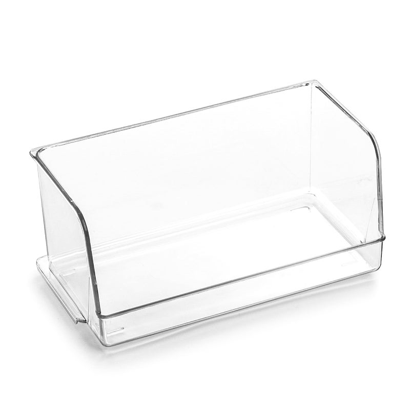 BINO BINO  Stackable Plastic Storage Bins Medium  THE MYRIAD COLLECTION  Multipurpose Bins  Pantry Organizers And Storage  Home Organization Containers  Clear Plastic Fridge Bin  Freezer Organizer