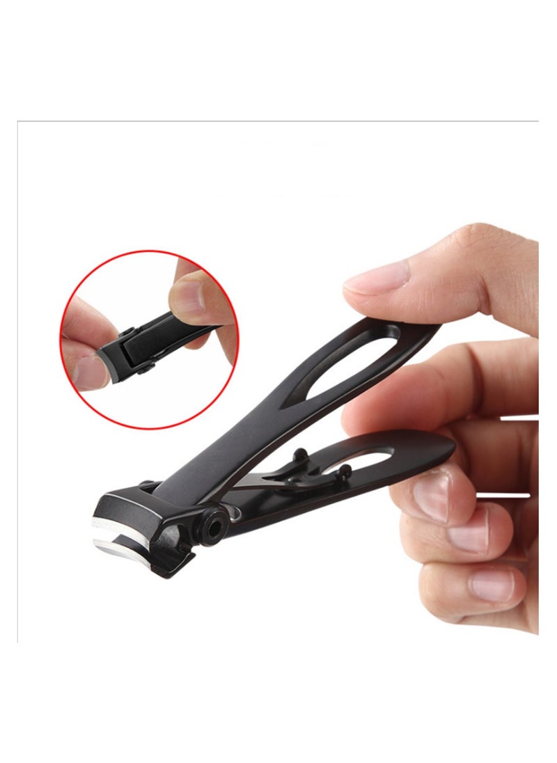 Nail Clipper - Wide-Opening Jaws Sharp Nail Cutter Sturdy Stainless Steel Fingernail Clippers Toenail Clippers for Thick and Hard Nails (Black)