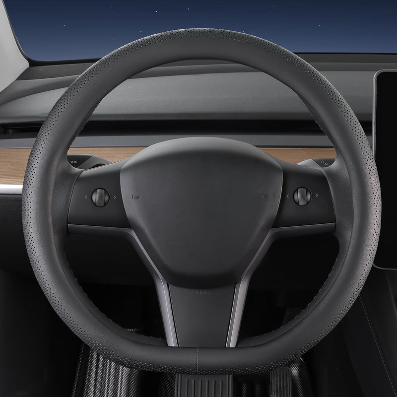 SZYUCHEN D-Shaped Steering Wheel Cover for Tesla - Image 1
