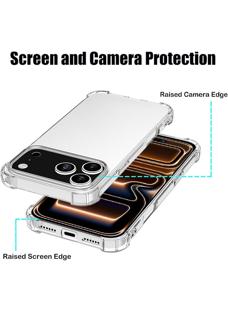 حومة جراب iPhone 17 Pro شفاف مقاوم للصدمات غير قابل للاصفرار، غطاء هاتف ممتص للصدمات لهاتف iPhone 17 Pro، غطاء حماية قوي مضاد للخدش والسقوط لهاتف iPhone 17 Pro مقاس 6.3 بوصة - Image 4