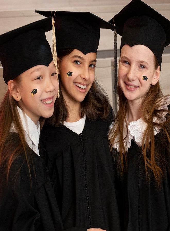 Whaline 1200Pcs Graduation Cap Mini Stickers Holographic Self Adhesive Stickers Black Diploma Cap Sparkly Label Decals for Congrats Grad Craft Scrapbook Envelope Reward, 10 Sheets - Image 5