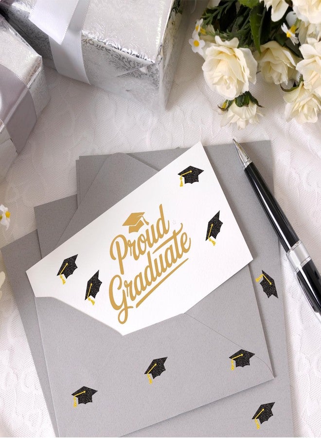 Whaline 1200Pcs Graduation Cap Mini Stickers Holographic Self Adhesive Stickers Black Diploma Cap Sparkly Label Decals for Congrats Grad Craft Scrapbook Envelope Reward, 10 Sheets - Image 4