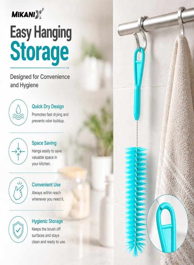 MIKANIX Multi-Purpose Flexible Bottle Cleaning Brush with Long Handle | Durable Soft Nylon Bristles for Deep Cleaning of Kitchen Water Bottles, Jars, Baby Feeding Bottles (Pack of 1) - Image 5