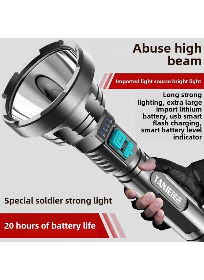 Generic - Strong Flashlight Super Bright Rechargeable Small Xenon Special Forces Home Outdoor Portable Multifunctional LED Yuanquan Zi-Product Specifications:S826 Long-range Version-upgraded  Smart Electronic Display Charging Model - Image 1
