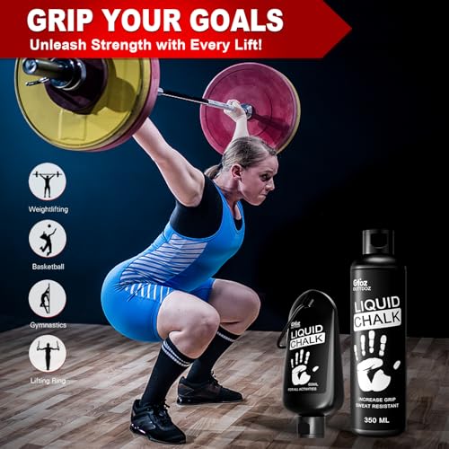OUTTDOZ Liquid Chalk 2 Pack, 2 oz Gym Chalk with Carabiner Bottles & Retail Box, Mess-Free Sweat-Resistant Grip for Weightlifting, Gymnastics, Rock Climbing (2 Pack, 2 oz) - Image 5