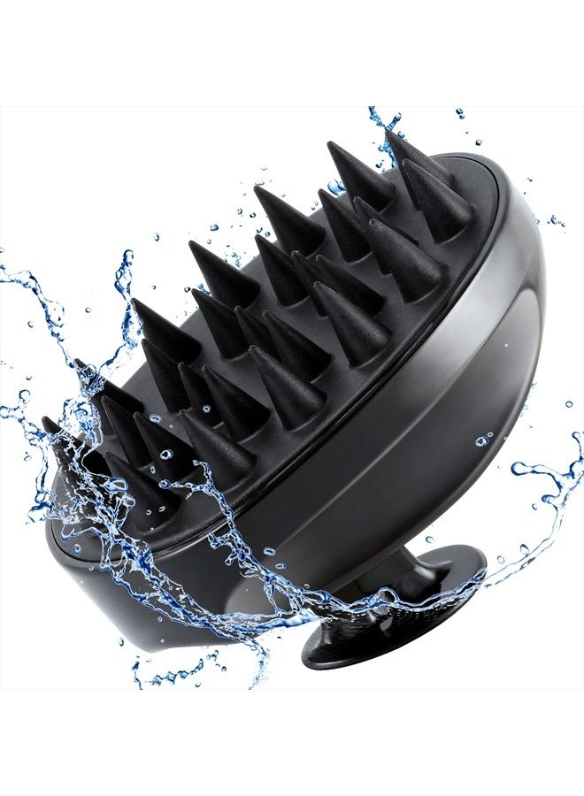 Sosoon Shampoo Brush Hair Scalp Scrubber Head Massager for Stress Relax Hair Growth, Shower Hair Brush for Women Men Kids, Black - Image 1