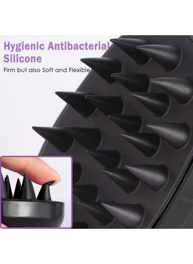 Sosoon Shampoo Brush Hair Scalp Scrubber Head Massager for Stress Relax Hair Growth, Shower Hair Brush for Women Men Kids, Black - Image 4