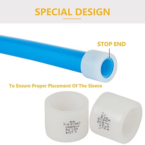 GUOFIS 100 Pack PEX Fittings, 3/4 Inch F1960 Expansion Rings and Sleeves for PEX A Pipe and F1960 Brass or Poly Fittings(EXP-RING009-100Pack) - Image 4