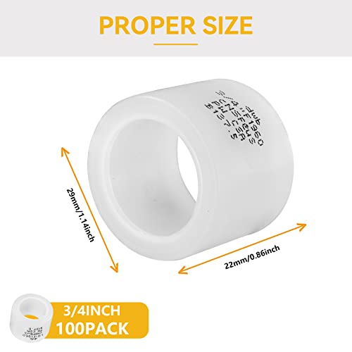 GUOFIS 100 Pack PEX Fittings, 3/4 Inch F1960 Expansion Rings and Sleeves for PEX A Pipe and F1960 Brass or Poly Fittings(EXP-RING009-100Pack) - Image 2