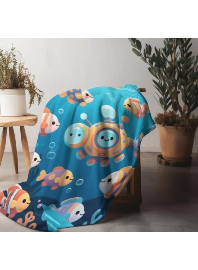 عام بطانية رقيقة من الفانيلا الكرتونية للأطفال أو الطلاب (دافئة ومريحة ومناسبة للنوم والألعاب) 100 سم * 150 سم - 886 - Image 5