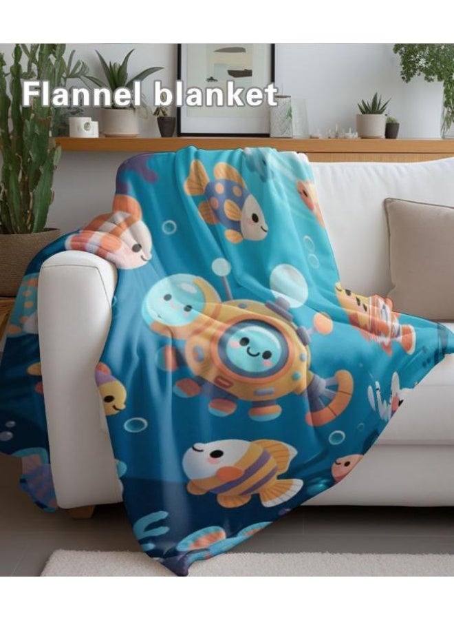 عام بطانية رقيقة من الفانيلا الكرتونية للأطفال أو الطلاب (دافئة ومريحة ومناسبة للنوم والألعاب) 100 سم * 150 سم - 886 - Image 4