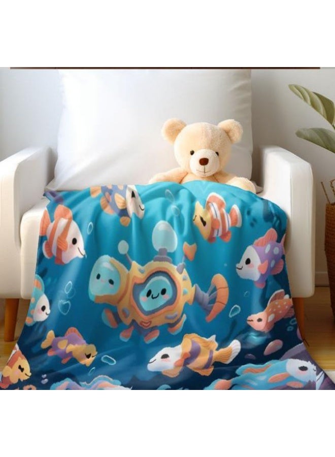 عام بطانية رقيقة من الفانيلا الكرتونية للأطفال أو الطلاب (دافئة ومريحة ومناسبة للنوم والألعاب) 100 سم * 150 سم - 886 - Image 3