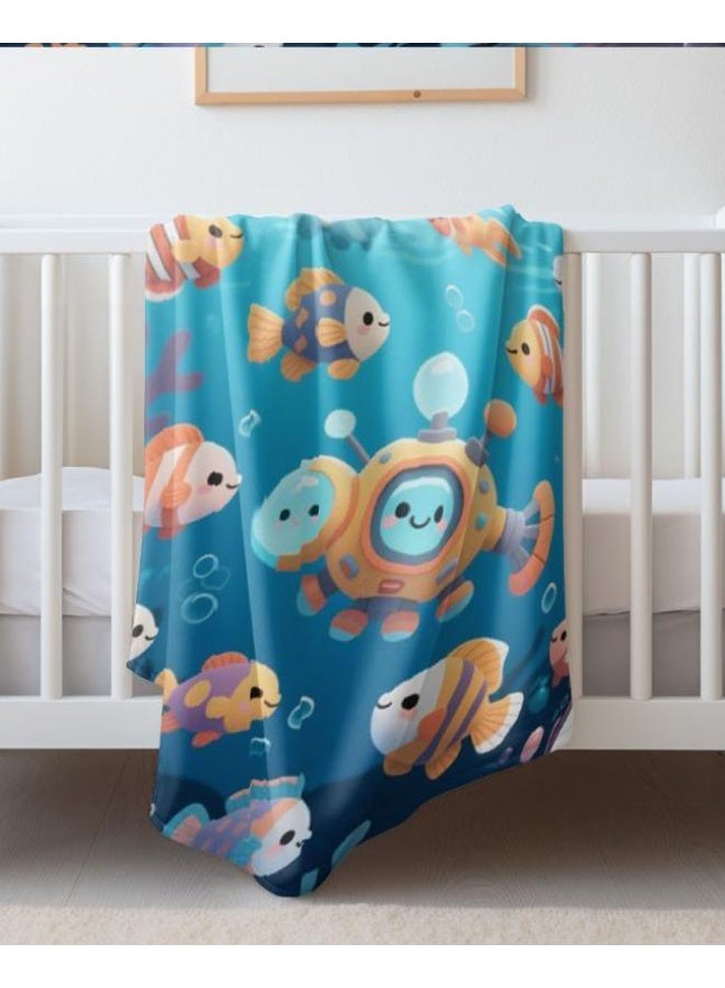 عام بطانية رقيقة من الفانيلا الكرتونية للأطفال أو الطلاب (دافئة ومريحة ومناسبة للنوم والألعاب) 100 سم * 150 سم - 886 - Image 1