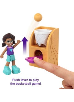 Polly Pocket Compact Playset Race & Rock Arcade With 2 Micro Dolls & Accessories Travel Toys With Surprise Reveals  - Image 3