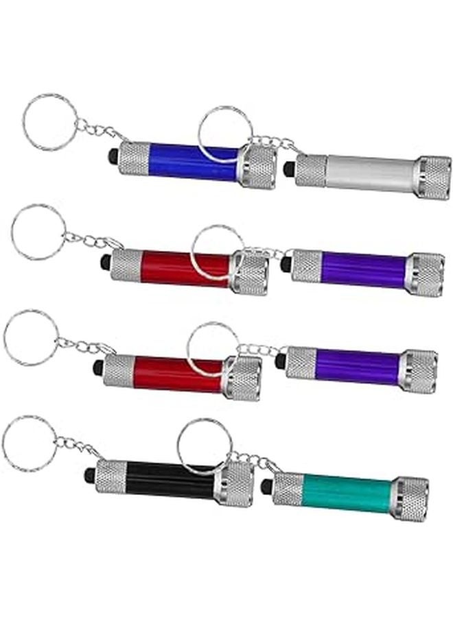8Pcs Mini LED Keychain Flashlight Ultra Alloy Keyring Light for Camping Hiking Outdoor Portable - Image 1