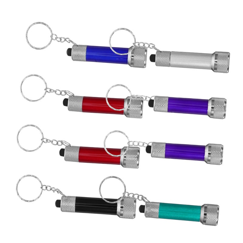 8Pcs Mini LED Keychain Flashlight Ultra Alloy Keyring Light for Camping Hiking Outdoor Portable - Image 2