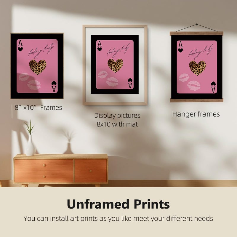 ETVISO Pink and Black Room Decor, Trendy Retro Y2K Cheetah Lucky 8 Ball Wall Art Prints Set of 4, What If It All Works Out Positive Affirmations Wall Decor for Girls Dorm Bedroom 8x10(Unframed) - Image 5
