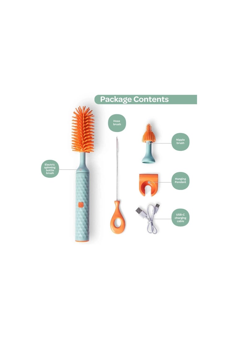 Electric Bottle Brush Set with Baby Bottle Brush Cleaner, Brush, Straw Cleaner Brush, Travel Baby Essentials - Image 3